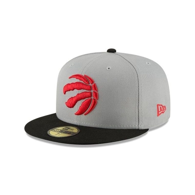 Grey Toronto Raptors Hat - New Era NBA Two Tone 59FIFTY Fitted Caps USA8427961